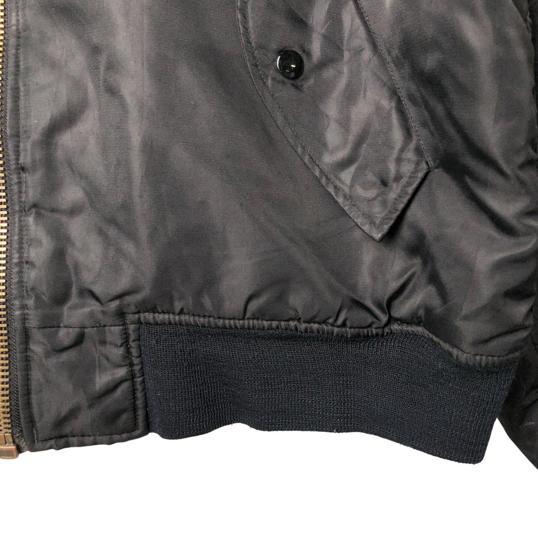 Civilian ST ARMY MA-1 type padded military flight jacket, men's size L Nylon black type Vintage Second Hand