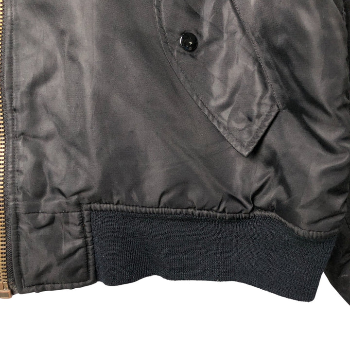 Civilian ST ARMY MA-1 type padded military flight jacket, men's size L Nylon black type Vintage Second Hand