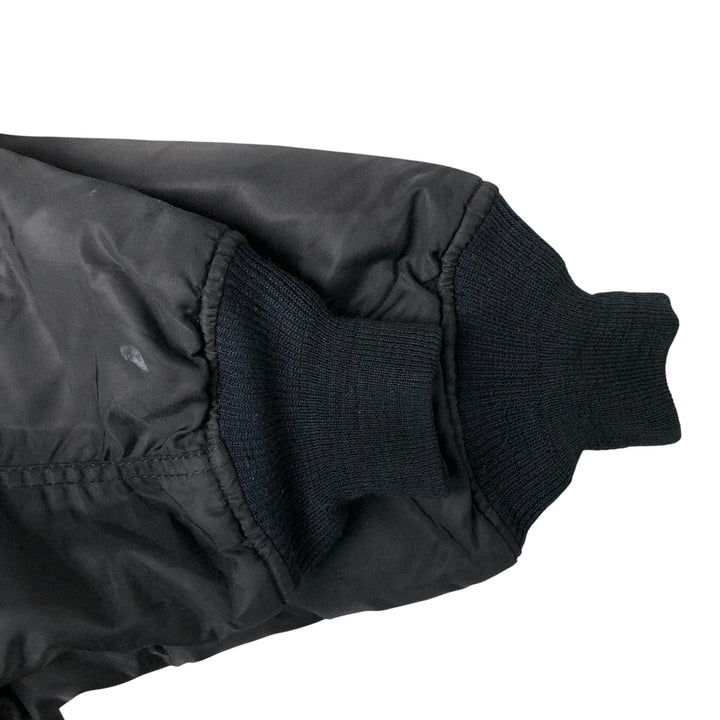 Civilian ST ARMY MA-1 type padded military flight jacket, men's size L Nylon black type Vintage Second Hand