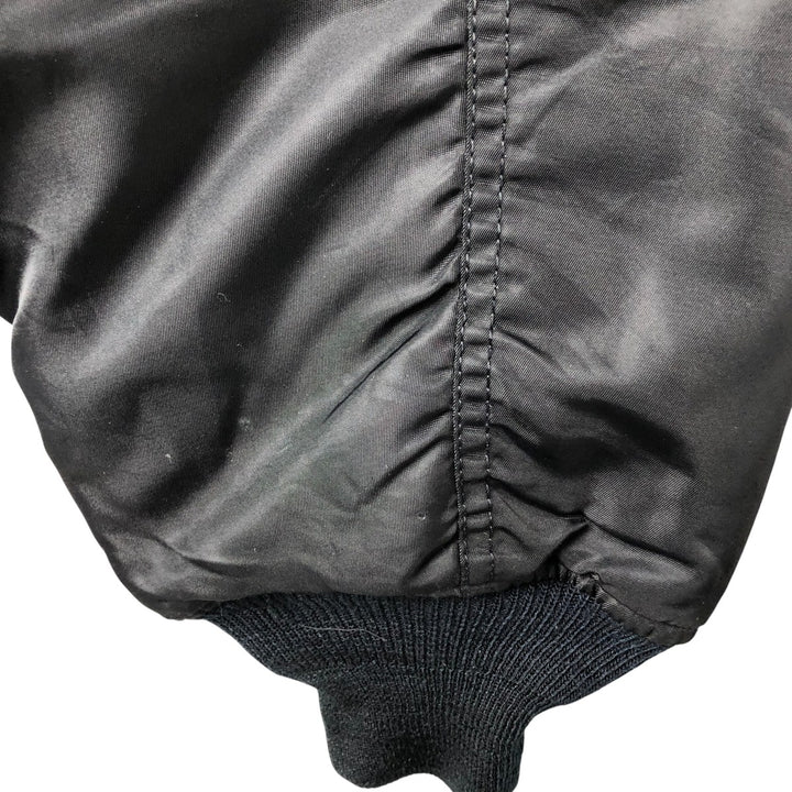 Civilian ST ARMY MA-1 type padded military flight jacket, men's size L Nylon black type Vintage Second Hand