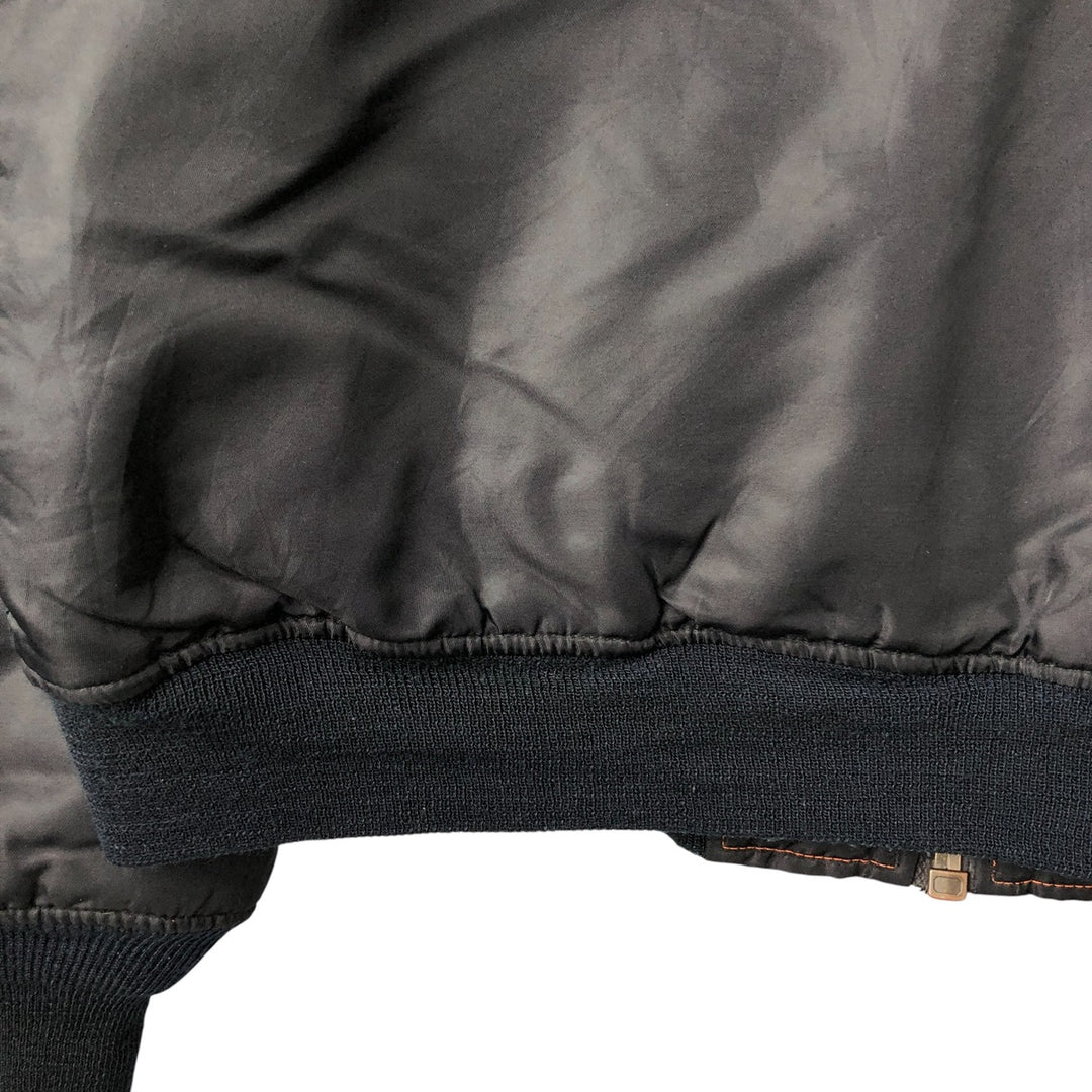 Civilian ST ARMY MA-1 type padded military flight jacket, men's size L Nylon black type Vintage Second Hand