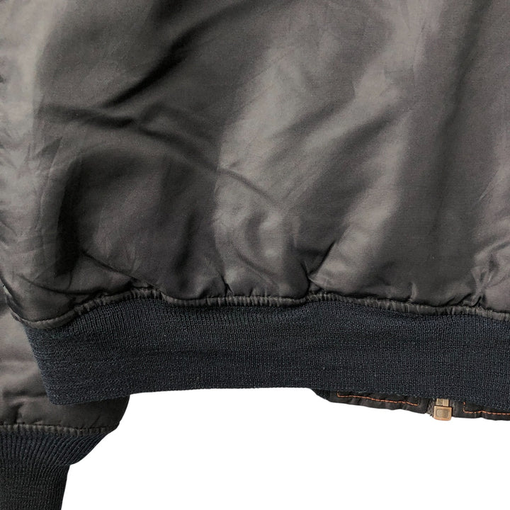 Civilian ST ARMY MA-1 type padded military flight jacket, men's size L Nylon black type Vintage Second Hand