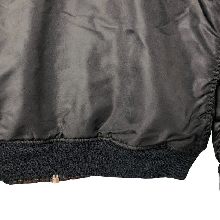 Civilian ST ARMY MA-1 type padded military flight jacket, men's size L Nylon black type Vintage Second Hand