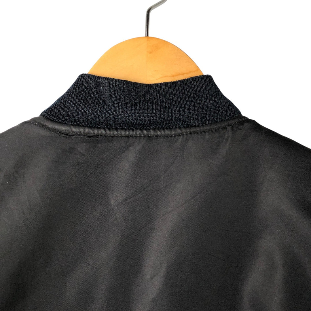 Civilian ST ARMY MA-1 type padded military flight jacket, men's size L Nylon black type Vintage Second Hand