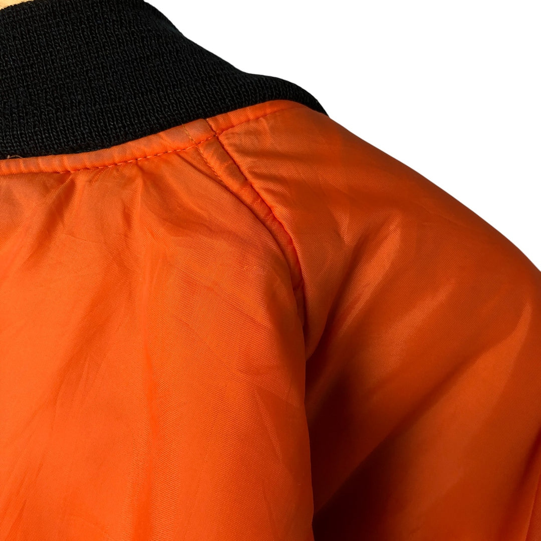 Civilian ST ARMY MA-1 type padded military flight jacket, men's size L Nylon black type Vintage Second Hand