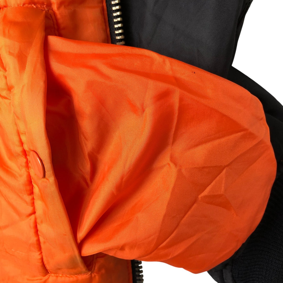 Civilian ST ARMY MA-1 type padded military flight jacket, men's size L Nylon black type Vintage Second Hand