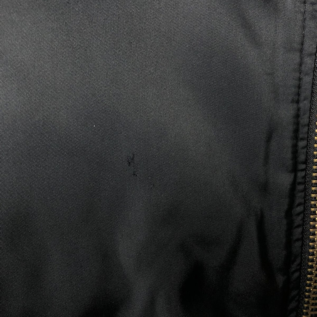 1990'S Civilian Alpha MA-1 Style Padded Military Flight Jacket, Made in USA, Men's Size L, Vintage Nylon black type Vintage Second Hand