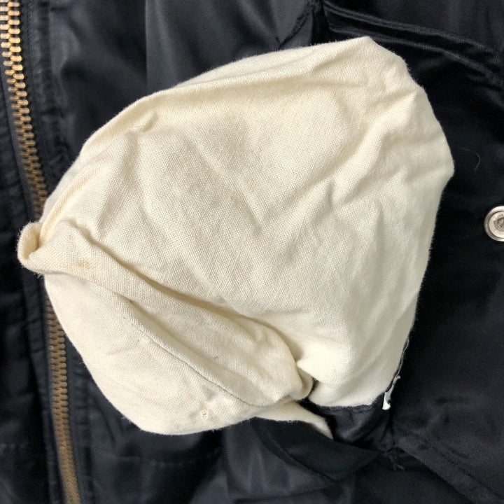 1990'S Civilian Alpha MA-1 Style Padded Military Flight Jacket, Made in USA, Men's Size L, Vintage Nylon black type Vintage Second Hand