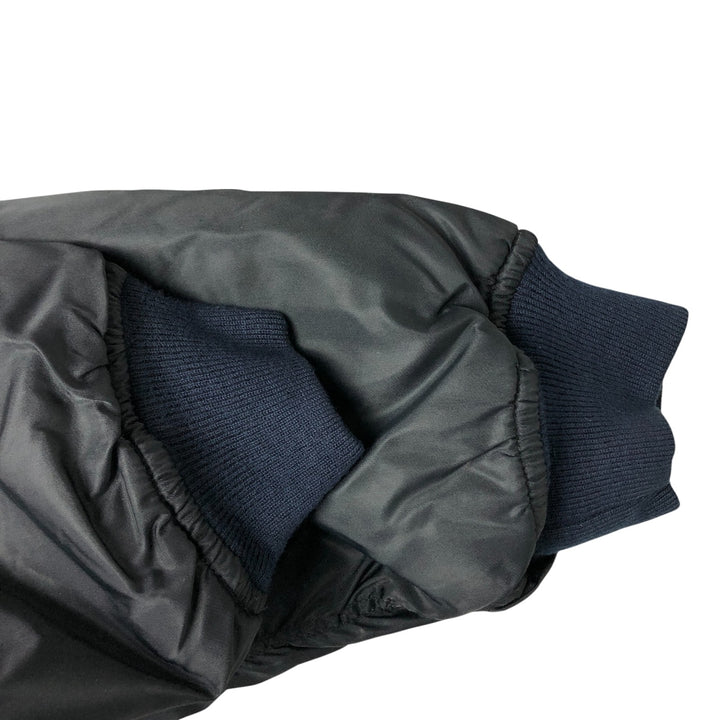 1990'S Civilian Alpha MA-1 Style Padded Military Flight Jacket, Made in USA, Men's Size L, Vintage Nylon black type Vintage Second Hand