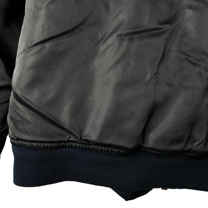 1990'S Civilian Alpha MA-1 Style Padded Military Flight Jacket, Made in USA, Men's Size L, Vintage Nylon black type Vintage Second Hand