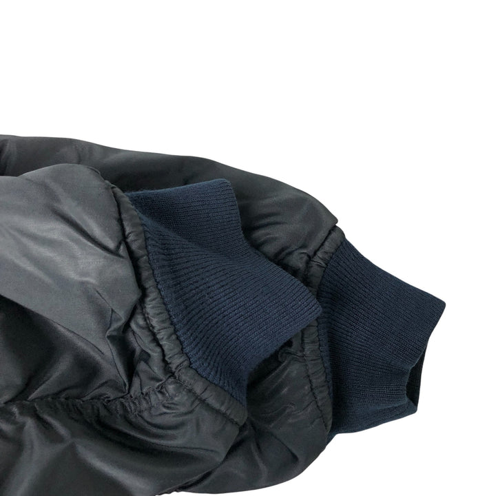 1990'S Civilian Alpha MA-1 Style Padded Military Flight Jacket, Made in USA, Men's Size L, Vintage Nylon black type Vintage Second Hand