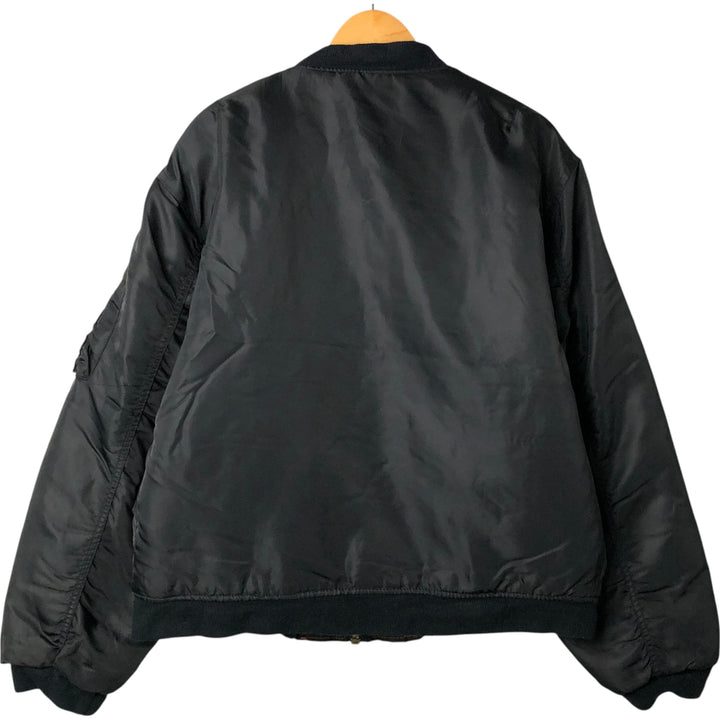 Vintage civilian MA-1 style padded military flight jacket, men's size XL Nylon black type Vintage Second Hand
