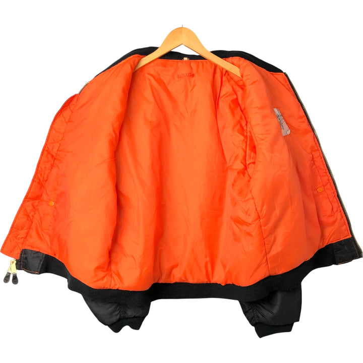 Vintage civilian MA-1 style padded military flight jacket, men's size XL Nylon black type Vintage Second Hand