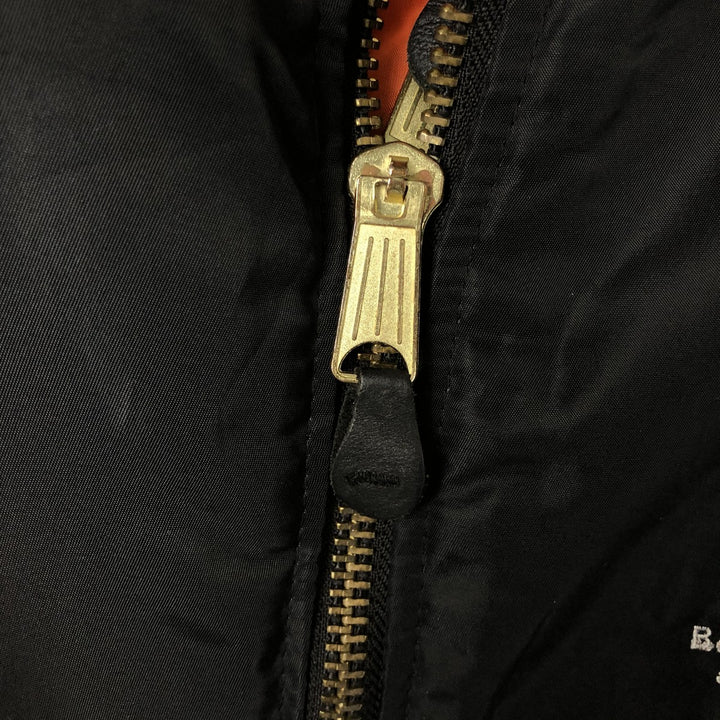 Vintage civilian MA-1 style padded military flight jacket, men's size XL Nylon black type Vintage Second Hand