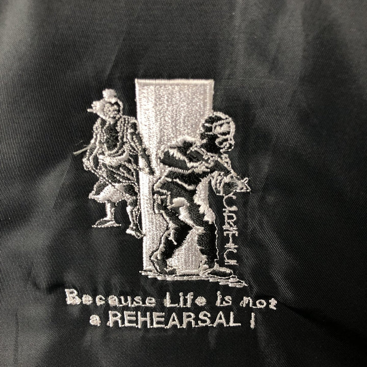 Vintage civilian MA-1 style padded military flight jacket, men's size XL Nylon black type Vintage Second Hand