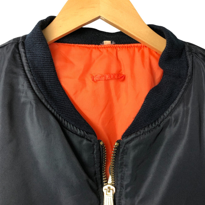 Vintage civilian MA-1 style padded military flight jacket, men's size XL Nylon black type Vintage Second Hand