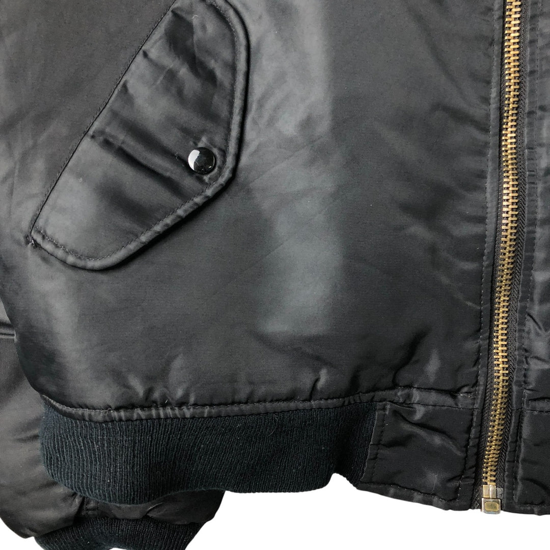 Vintage civilian MA-1 style padded military flight jacket, men's size XL Nylon black type Vintage Second Hand