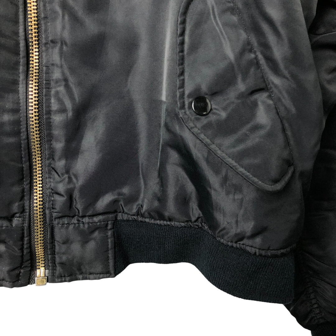 Vintage civilian MA-1 style padded military flight jacket, men's size XL Nylon black type Vintage Second Hand