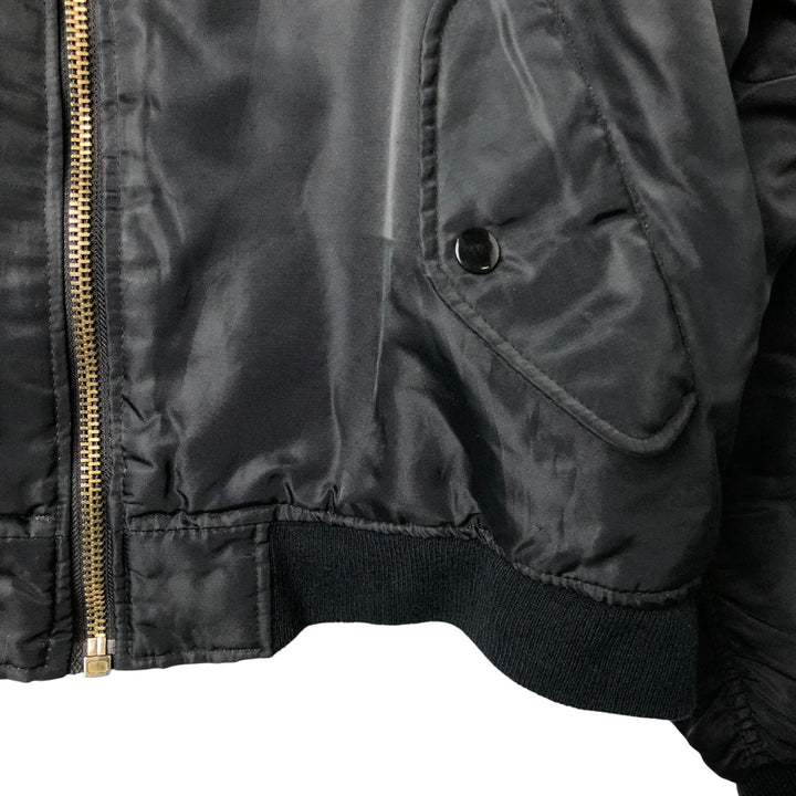 Vintage civilian MA-1 style padded military flight jacket, men's size XL Nylon black type Vintage Second Hand