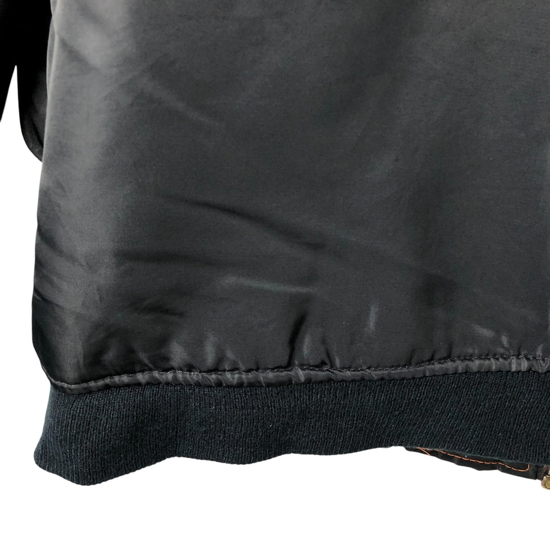 Vintage civilian MA-1 style padded military flight jacket, men's size XL Nylon black type Vintage Second Hand