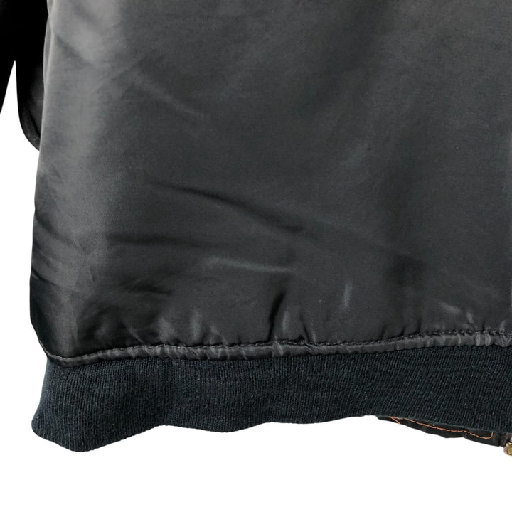 Vintage civilian MA-1 style padded military flight jacket, men's size XL Nylon black type Vintage Second Hand