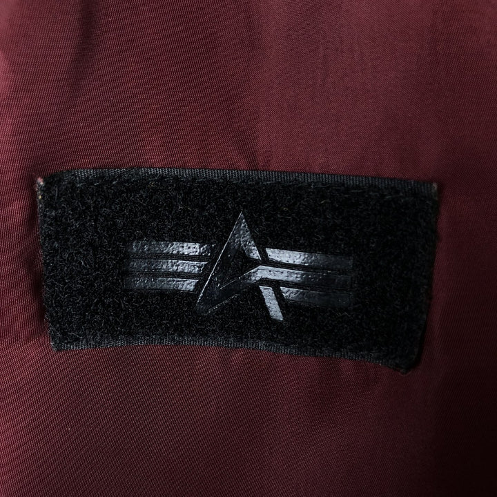 90'S civilian Alpha MA-1 style padded military flight jacket, made in the USA, men's size L, vintage Nylon burgundy type Vintage Second Hand