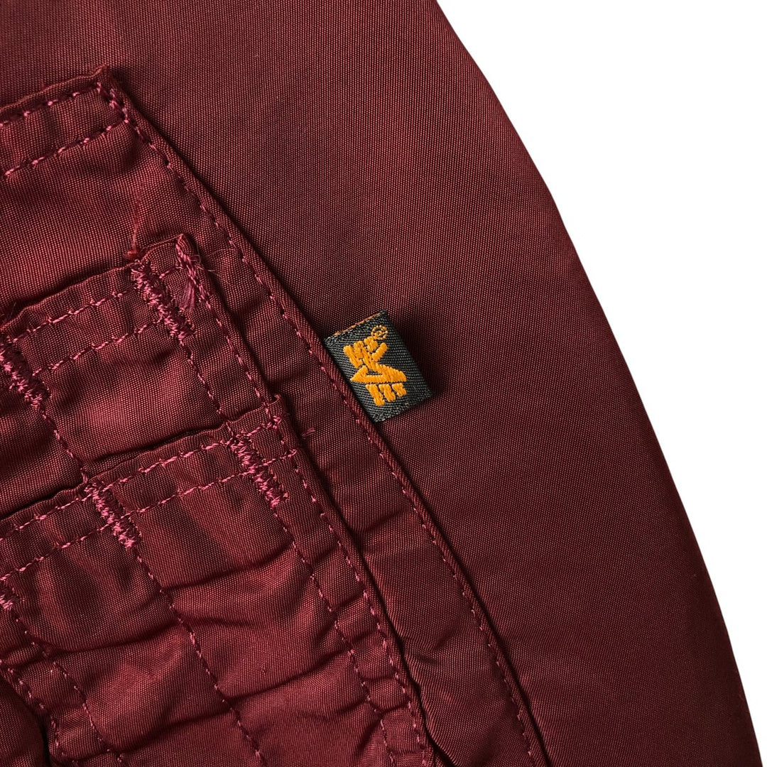 90'S civilian Alpha MA-1 style padded military flight jacket, made in the USA, men's size L, vintage Nylon burgundy type Vintage Second Hand