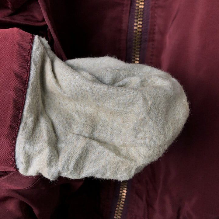 90'S civilian Alpha MA-1 style padded military flight jacket, made in the USA, men's size L, vintage Nylon burgundy type Vintage Second Hand