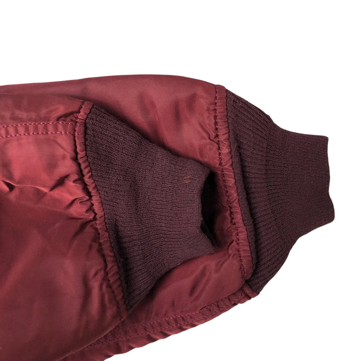 90'S civilian Alpha MA-1 style padded military flight jacket, made in the USA, men's size L, vintage Nylon burgundy type Vintage Second Hand