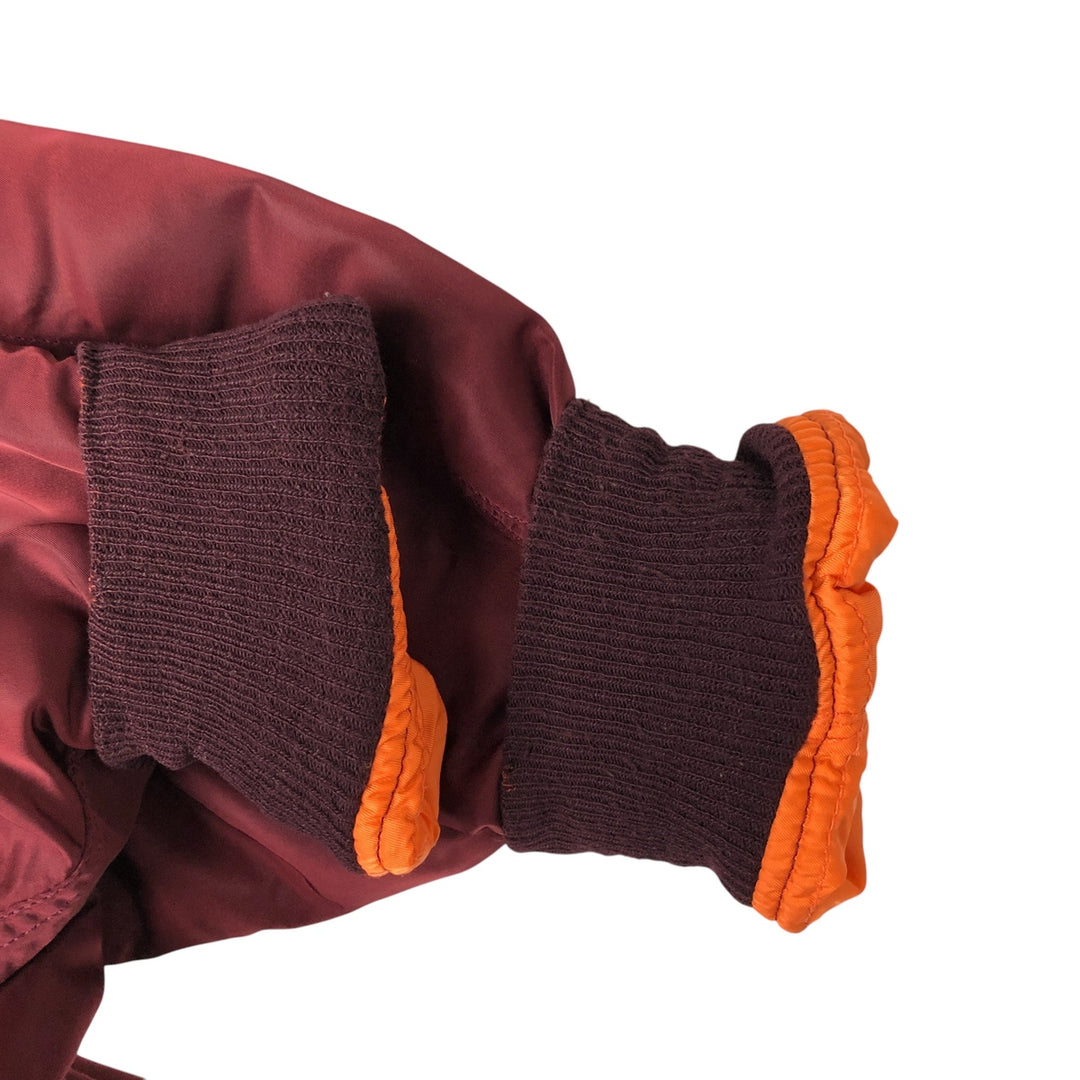 90'S civilian Alpha MA-1 style padded military flight jacket, made in the USA, men's size L, vintage Nylon burgundy type Vintage Second Hand