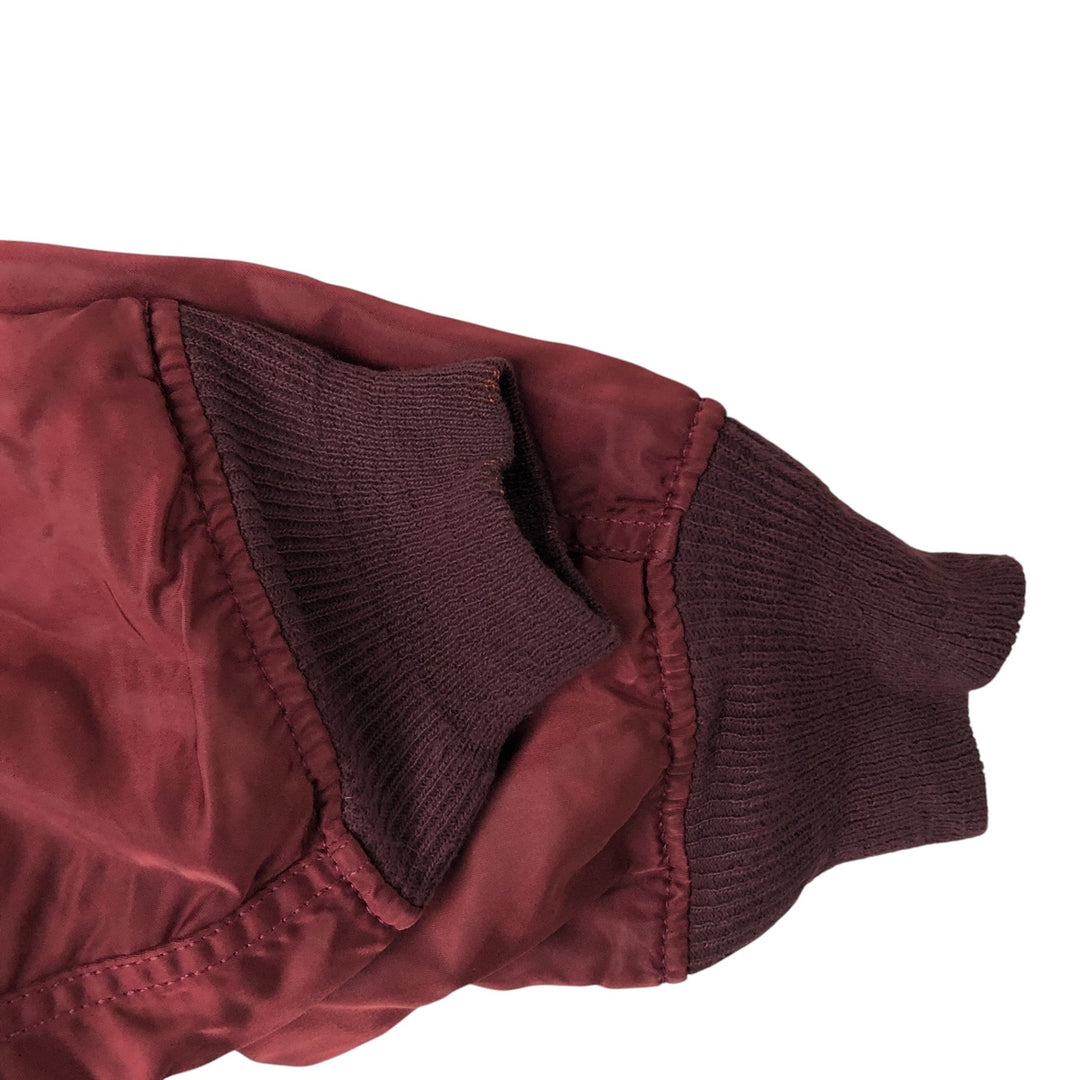 90'S civilian Alpha MA-1 style padded military flight jacket, made in the USA, men's size L, vintage Nylon burgundy type Vintage Second Hand