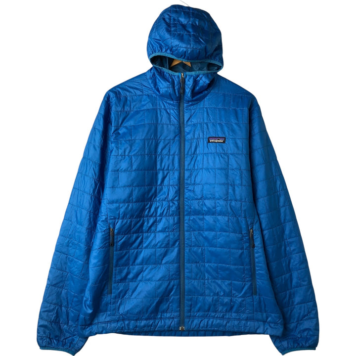 Patagonia Nano Puff Hoody (84222SP17), a padded puffer jacket, size L (men's) polyester Blue type light blue Vintage Second Hand