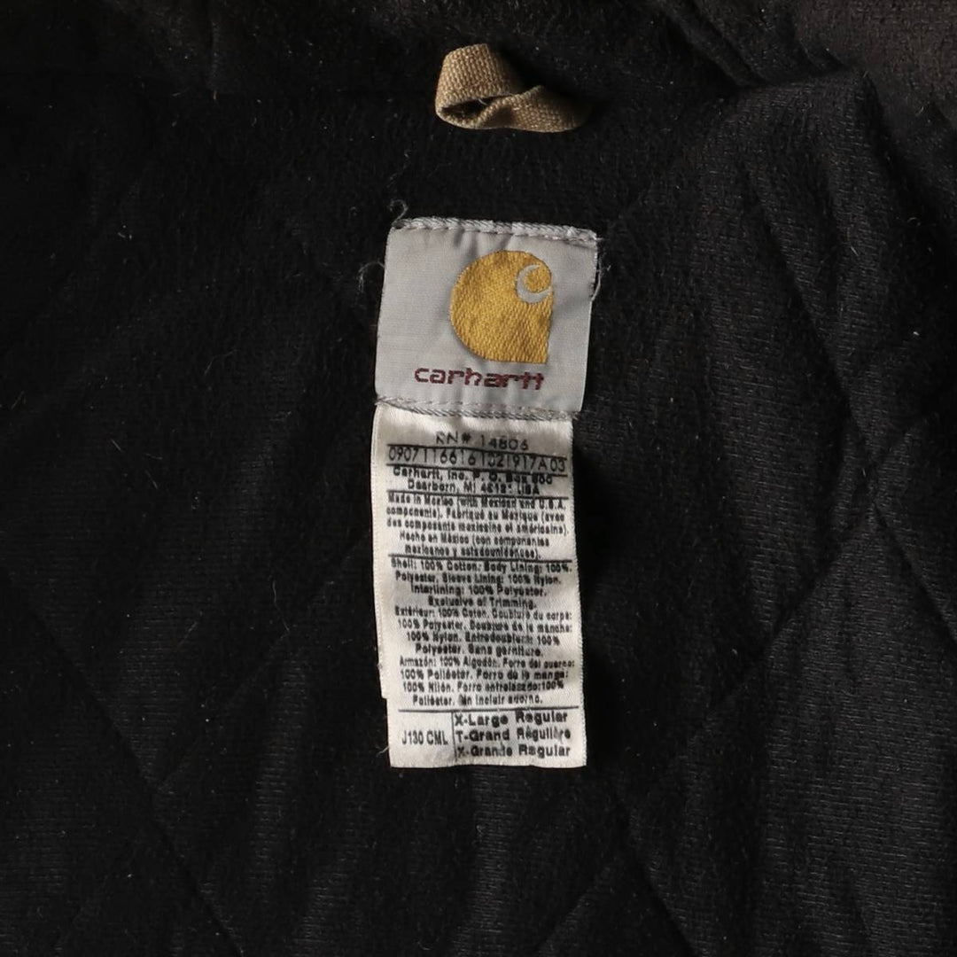 00'S Carhartt Active Jacket Duck Full Zip Hoodie Men's XL cotton beige type brown Vintage Second Hand
