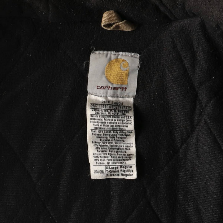 00'S Carhartt Active Jacket Duck Full Zip Hoodie Men's XL cotton beige type brown Vintage Second Hand