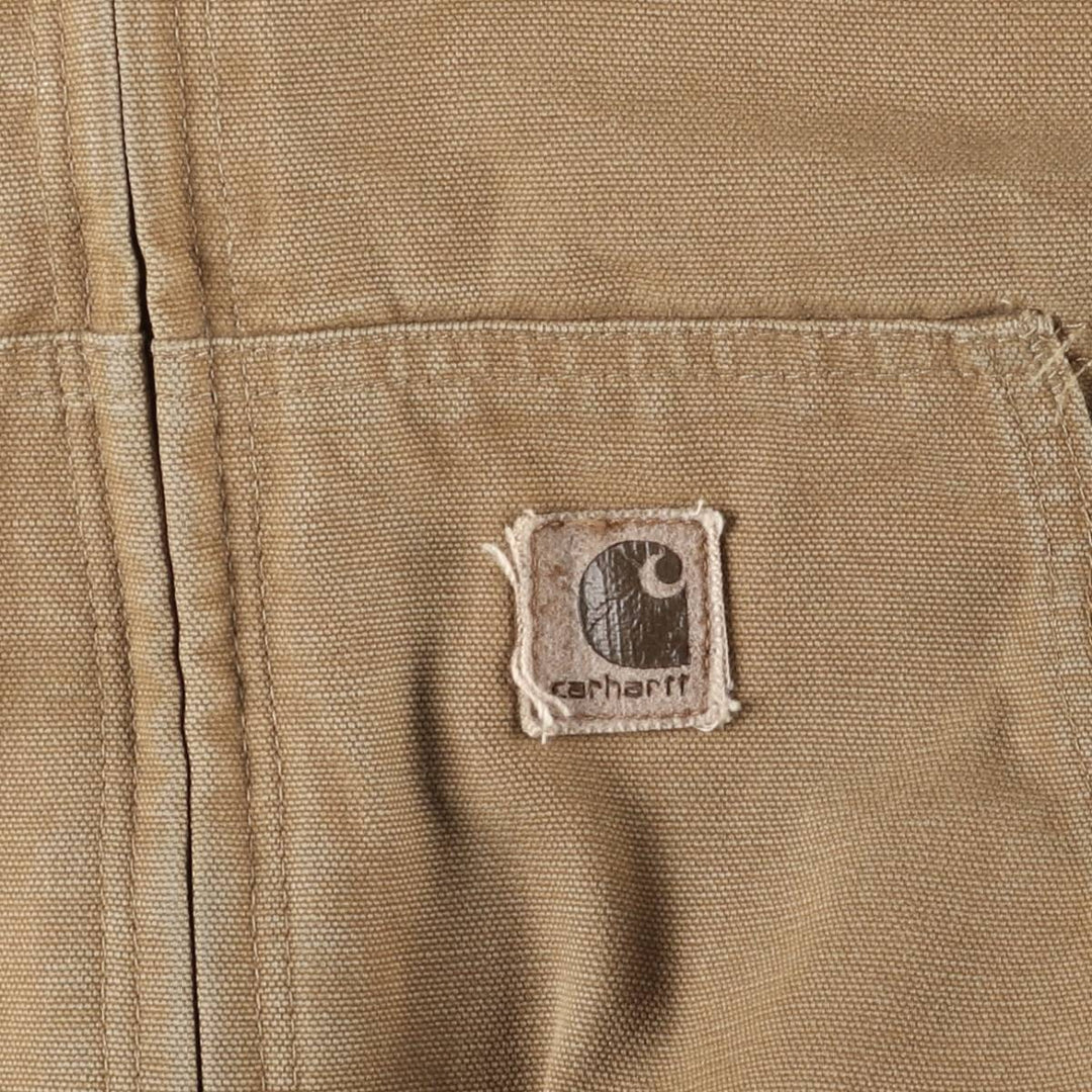00'S Carhartt Active Jacket Duck Full Zip Hoodie Men's XL cotton beige type brown Vintage Second Hand