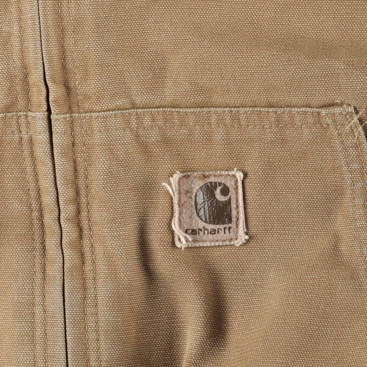 00'S Carhartt Active Jacket Duck Full Zip Hoodie Men's XL cotton beige type brown Vintage Second Hand