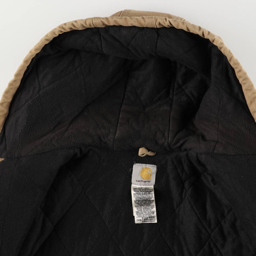 00'S Carhartt Active Jacket Duck Full Zip Hoodie Men's XL cotton beige type brown Vintage Second Hand