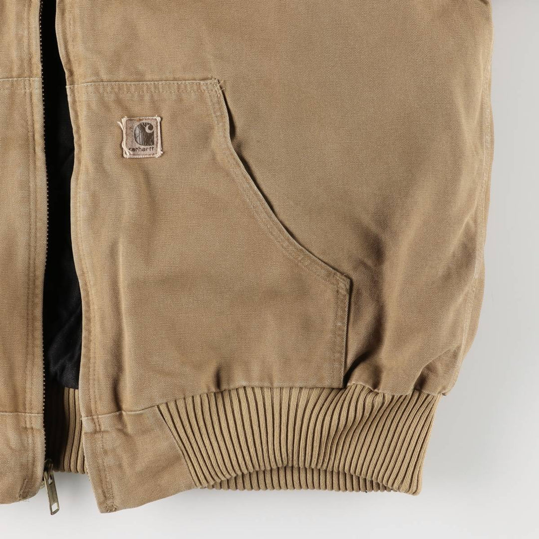 00'S Carhartt Active Jacket Duck Full Zip Hoodie Men's XL cotton beige type brown Vintage Second Hand