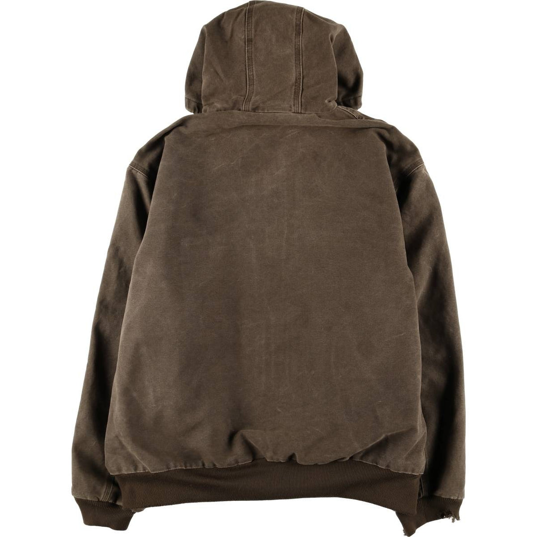 00'S Carhartt Active Jacket Duck Full Zip Hoodie Men's XXL cotton brown type Vintage Second Hand