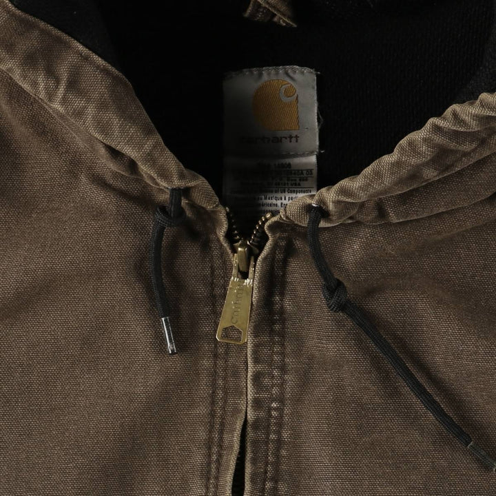 00'S Carhartt Active Jacket Duck Full Zip Hoodie Men's XXL cotton brown type Vintage Second Hand
