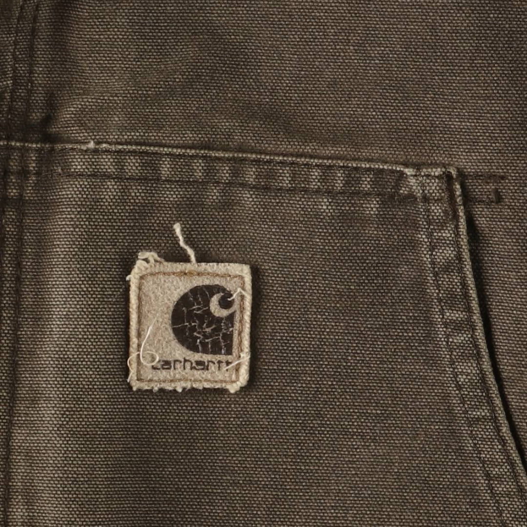 00'S Carhartt Active Jacket Duck Full Zip Hoodie Men's XXL cotton brown type Vintage Second Hand