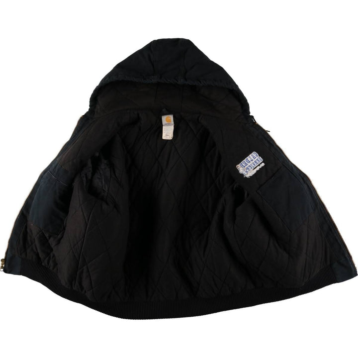 00'S Carhartt Active Jacket Duck Full Zip Hoodie Men's XXL cotton black type Vintage Second Hand