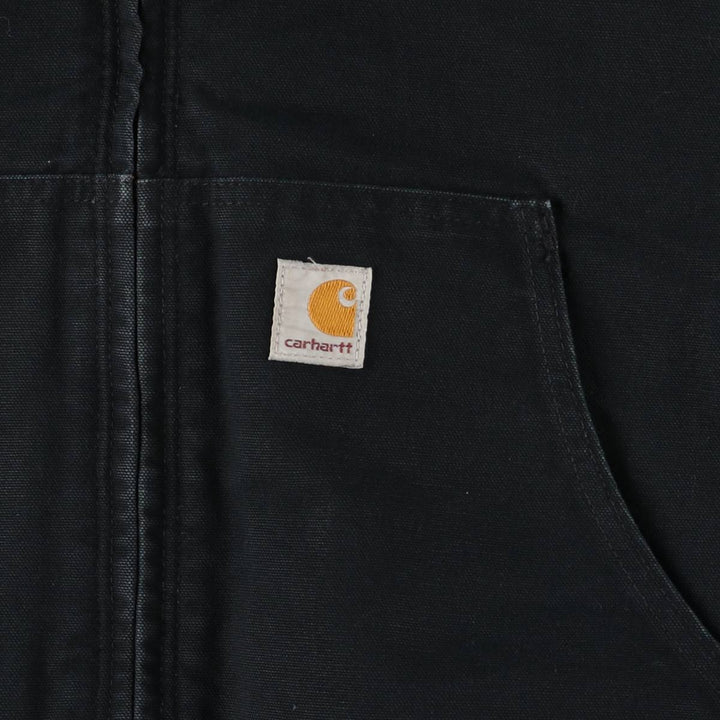 00'S Carhartt Active Jacket Duck Full Zip Hoodie Men's XXL cotton black type Vintage Second Hand