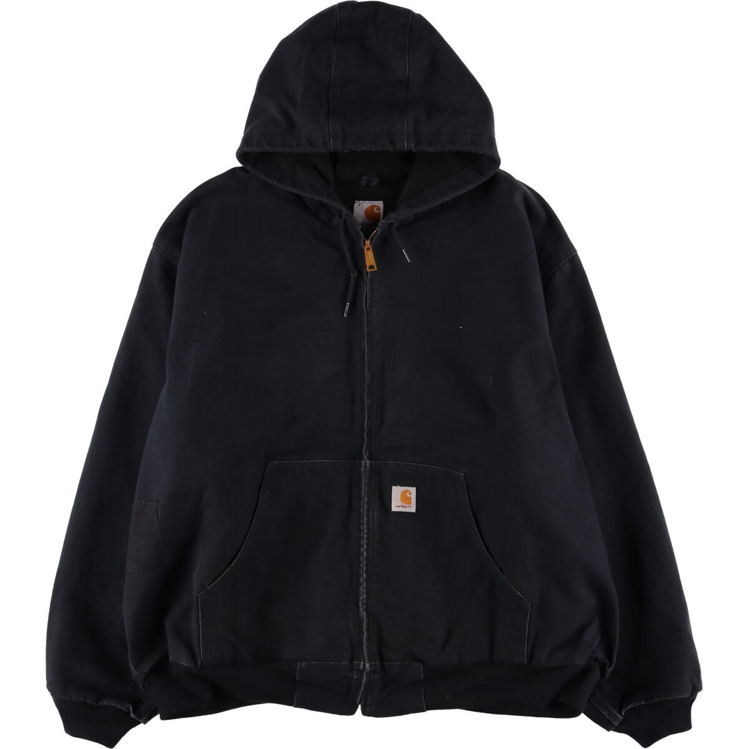 Big size Carhartt Active Jacket Duck Full Zip Parka Made in USA Men's XXXL equivalent cotton black type Vintage Second Hand
