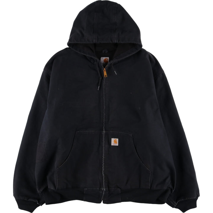 Big size Carhartt Active Jacket Duck Full Zip Parka Made in USA Men's XXXL equivalent cotton black type Vintage Second Hand