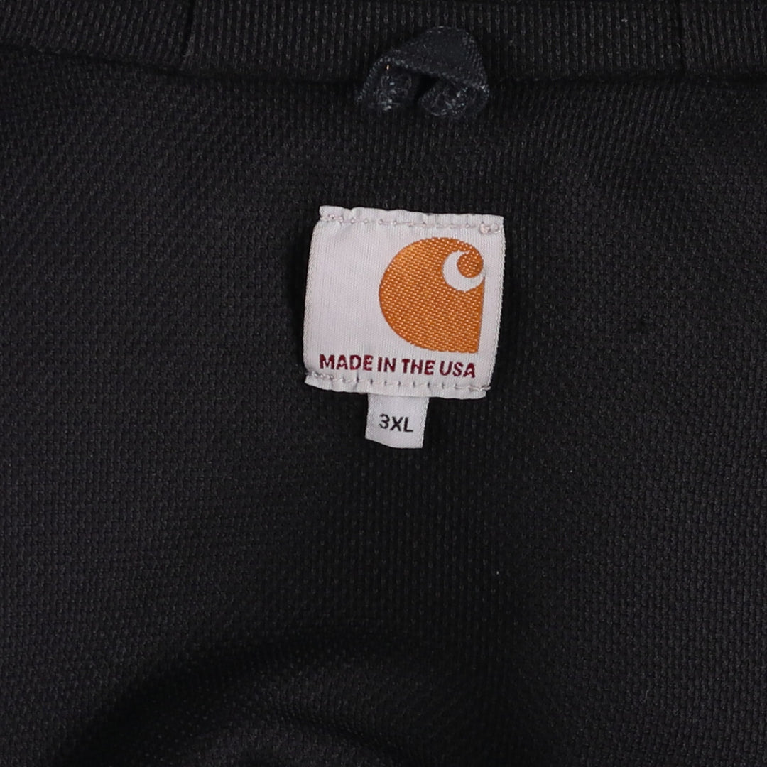 Big size Carhartt Active Jacket Duck Full Zip Parka Made in USA Men's XXXL equivalent cotton black type Vintage Second Hand
