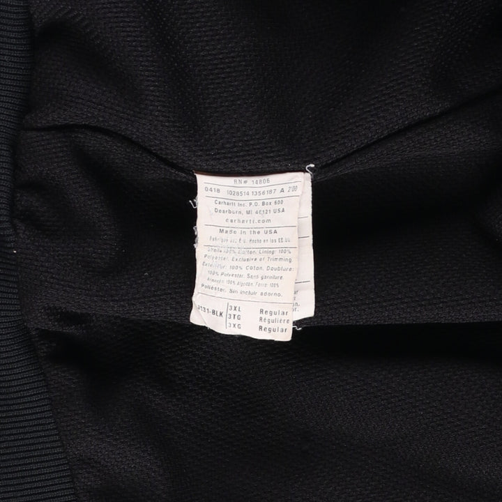 Big size Carhartt Active Jacket Duck Full Zip Parka Made in USA Men's XXXL equivalent cotton black type Vintage Second Hand