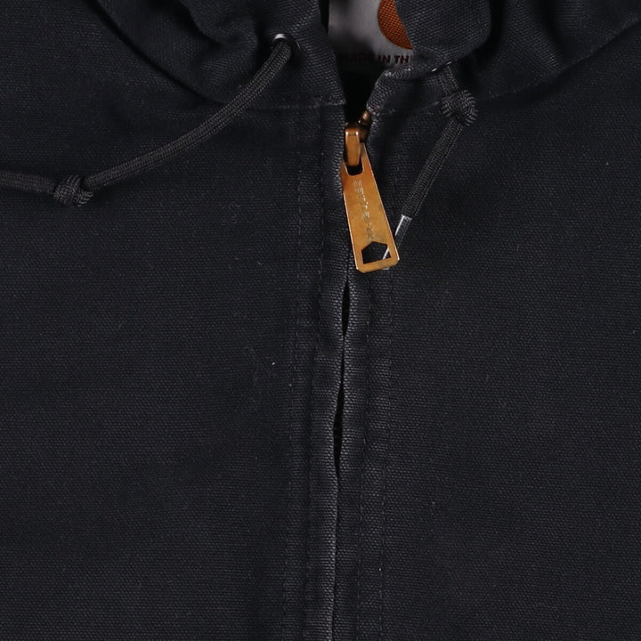 Big size Carhartt Active Jacket Duck Full Zip Parka Made in USA Men's XXXL equivalent cotton black type Vintage Second Hand
