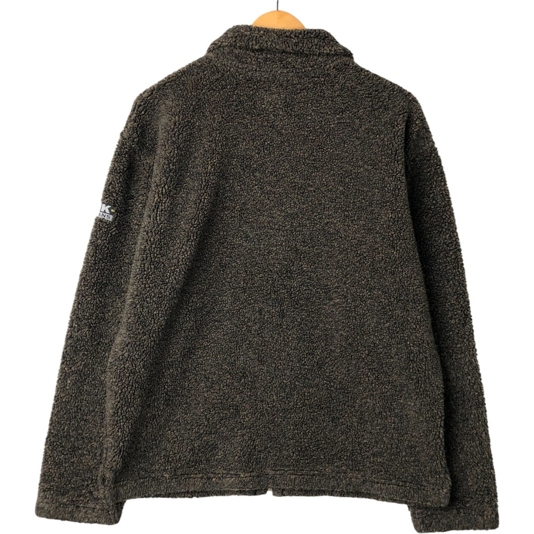 Vintage 90s-00'S Calvin Klein Jeans fleece jacket, Made in Canada, Men's size M acrylic brown type Vintage Second Hand