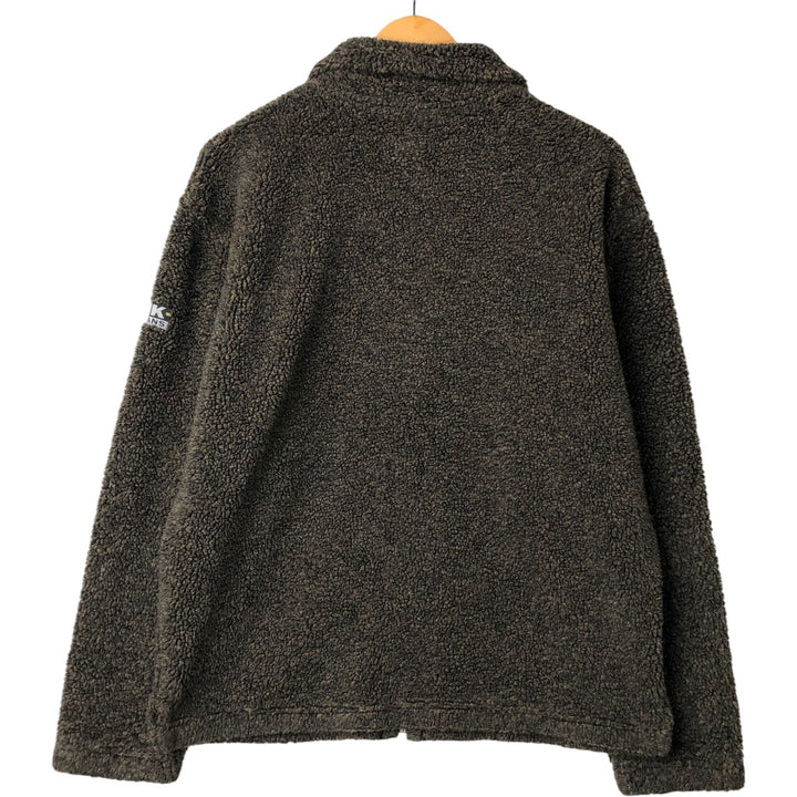 Vintage 90s-00'S Calvin Klein Jeans fleece jacket, Made in Canada, Men's size M acrylic brown type Vintage Second Hand